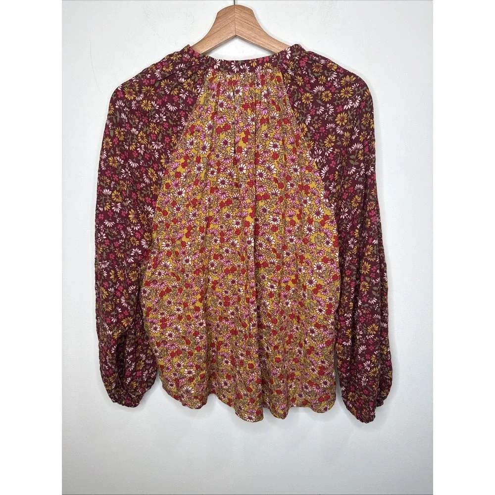 Natural Life Peasant Boho Floral Tassel Blouse Top Womens XS Embroidered Prairie - Picture 8 of 8
